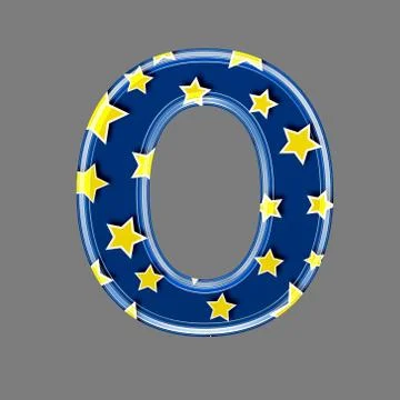 3d letter with star pattern - O Stock Illustration