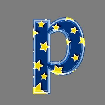3d letter with star pattern - P Illustrazione stock