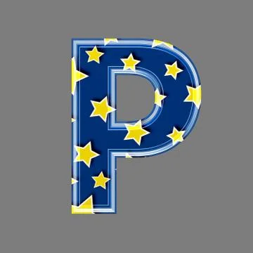 3d letter with star pattern - P Stock Illustration