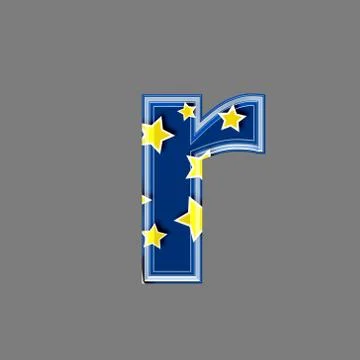 3d letter with star pattern - R Stock-Illustration