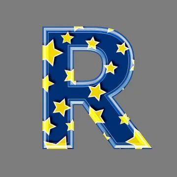 3d letter with star pattern - R Stock Illustration