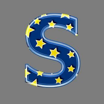 3d letter with star pattern - S Stock Illustration