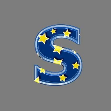 3d letter with star pattern - S Stock Illustration