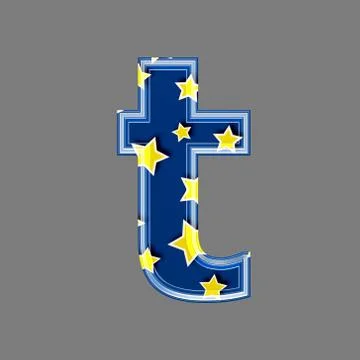 3d letter with star pattern - T Stock Illustration