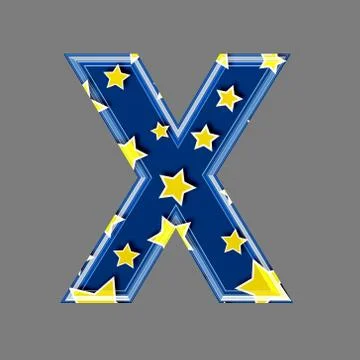 3d letter with star pattern - X Stock Illustration
