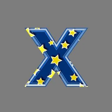3d letter with star pattern - X Stock Illustration