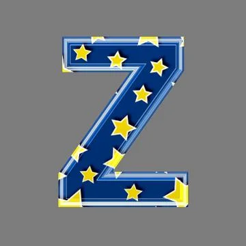 3d letter with star pattern - Z Stock Illustration