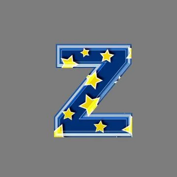 3d letter with star pattern - Z Stock Illustration