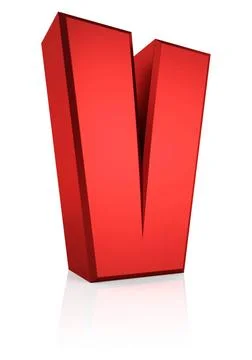 3d Letter V 3d rendering red letter V isolated on white background Copyrig... 스톡 사진