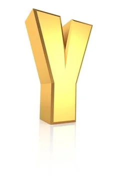 3d Letter Y 3d rendering golden letter Y isolated on white background Copy... 스톡 사진