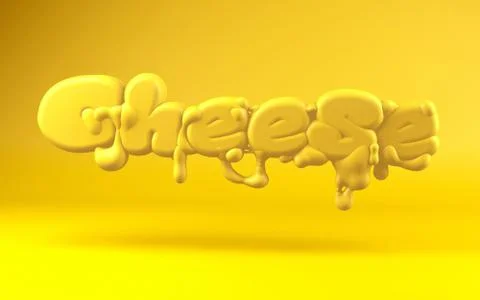 3d lettering cheese Stock Illustration