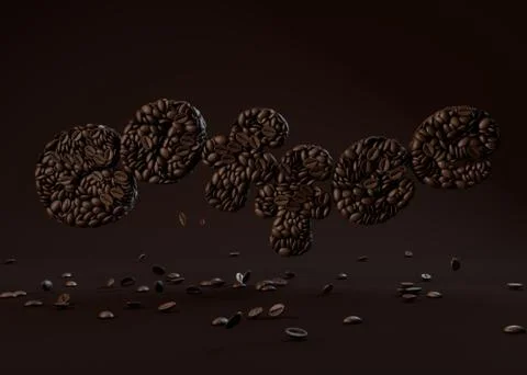 3d lettering coffee Stock Illustration
