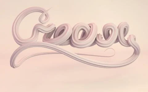 3d lettering Cream Stock Illustration