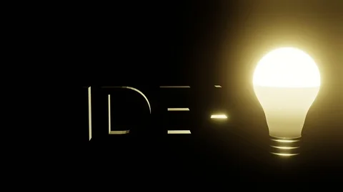 3D lettering idea and burning light bulb 動画素材 106112831
