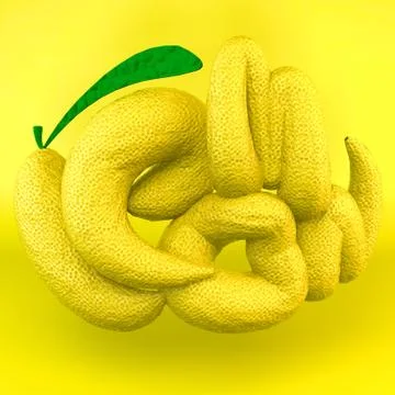3d lettering lemon Stock Illustration