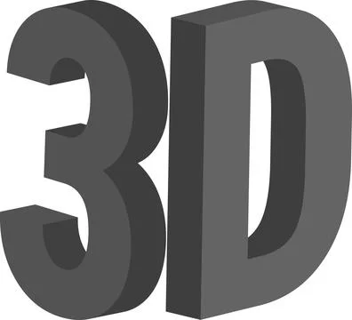 3d letters 3, d, three dimensional letter Stock Illustration