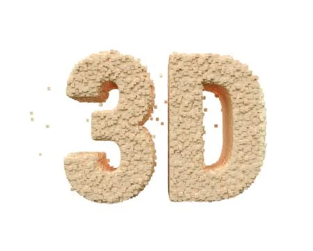 3D letters made of thousands of tiny particles Stock Illustration