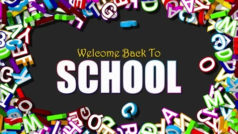 3D Letters A to Z Comes From Sides, Back to School Background, 3D Rendering Stock Footage 201866037