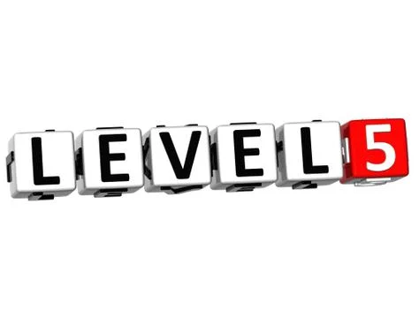 3d level button click here block text Stock Illustration