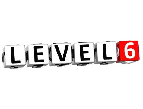 3d level button click here block text Stock Illustration