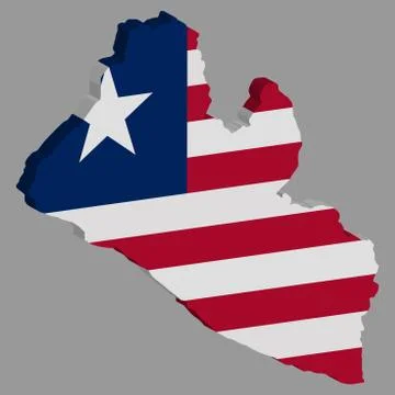 3D Liberia Map Flag Vector illustration Eps 10 스톡 일러스트