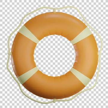 3d life buoy object with transparent background Stock Illustration