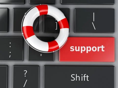 3d Lifeguard on computer keyboard. 스톡 일러스트