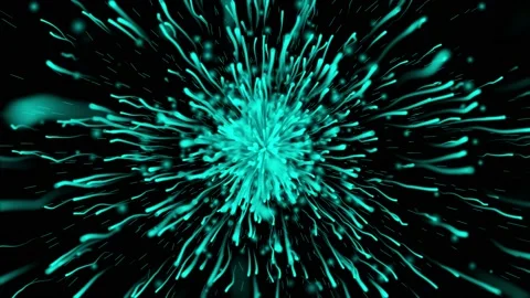 3d light blue color Circular ball shooting flying particles background Stock Footage 220659308