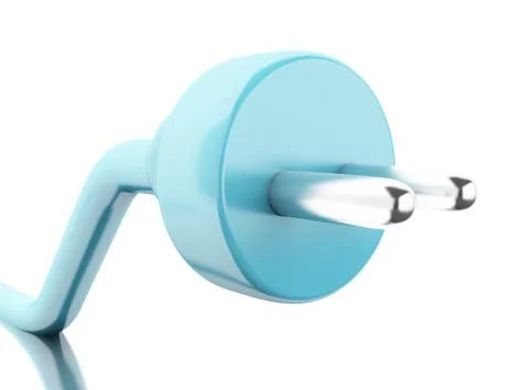 3d Light blue electric plug Illustrazione stock