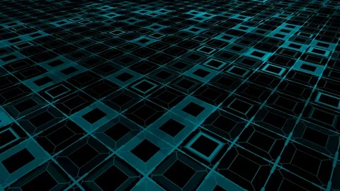 3D Light Blue Square Grid Stock Footage 121086746