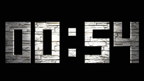 3D light brick wall countdown timer (60 second) Stock Footage 154402888