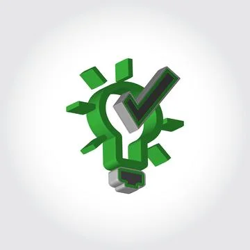 3d light bulb and checklist icon design Stock Illustration