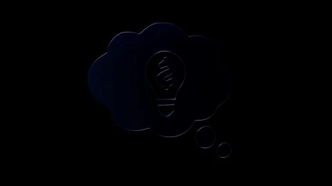 3d light bulb with dollar sign inside a thought bubble on black background Stock Footage 346506762