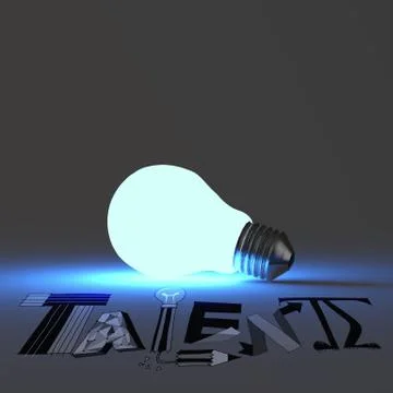 3d light bulb growing design word talent as concept Иллюстрация