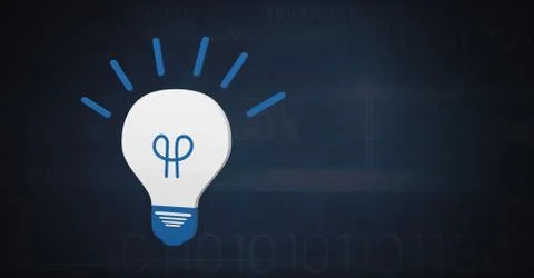 3D light bulb idea icon with dark background 스톡 일러스트