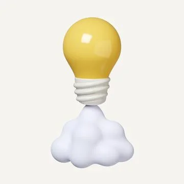 3d light bulb launch icon. Creative thinking ideas and innovation concept. fresh Stock Photos