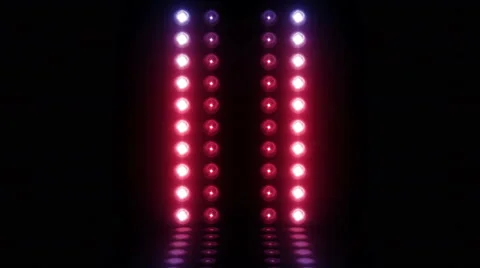3d light bulb stage horizontal scanning 4K LOOP Blue-Red Video stock 65764282