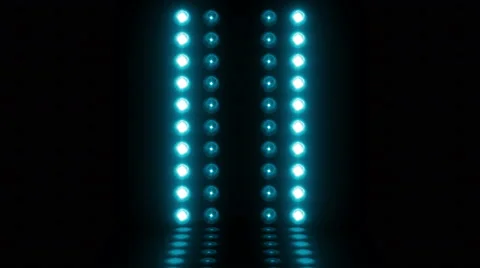 3d light bulb stage horizontal scanning 4K LOOP turquoise Stock Footage 65767742