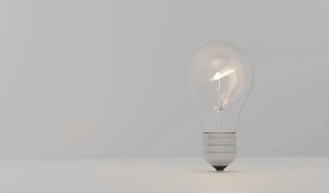 3D light bulb on white background Stock Illustration