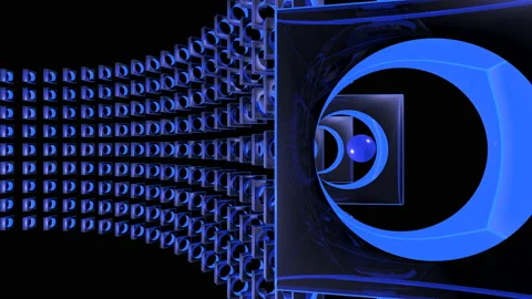 3D light corridors in space and photon movement Stock Footage 101603646