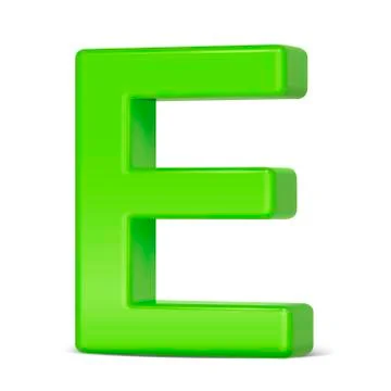 3d light green letter E Stock Illustration