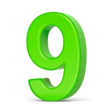 3d light green number 9 Stock Illustration
