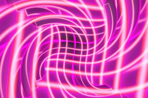 3d light neon modern creative abstract broken shape and wavy style with pink Stock Illustration