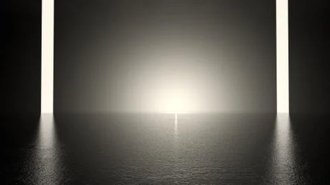 3D Light Pillars Stock Illustration