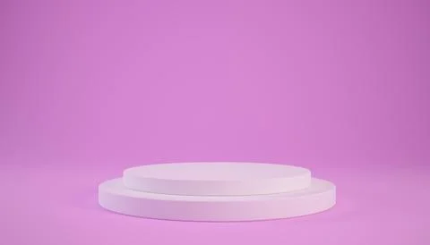 3d light pink podium or pedestal on pink background for product display. Stock Illustration