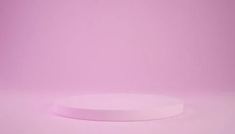 3d light pink podium or pedestal on pink background for product display. Stock-Illustration