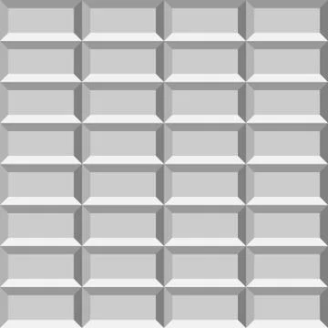 3D light tiled wall. Seamless vector pattern background Stock Illustration