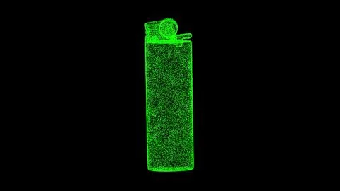 3D Lighter on black background. Everyday Items concept. Smoking and Fire Pr.. Stock Illustration