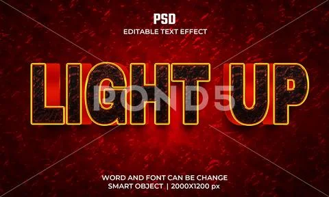 3D Lighting text effect - Template PSD PSD Template