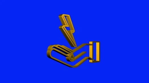 3D Lightning bolt in hands. Thunder bolt, lighting strike expertise. motion Stock Footage 169318157